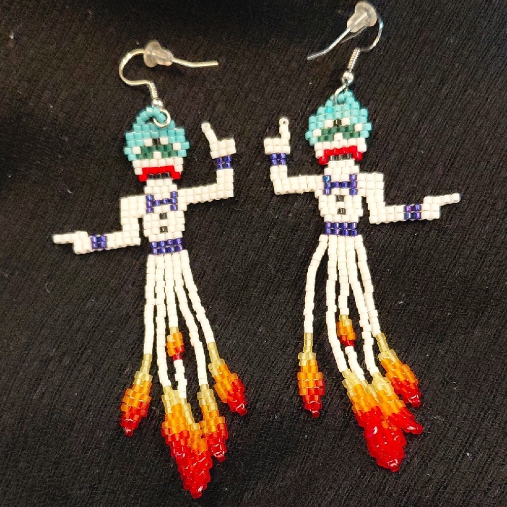 Colorful Beaded Zozobra Earrings